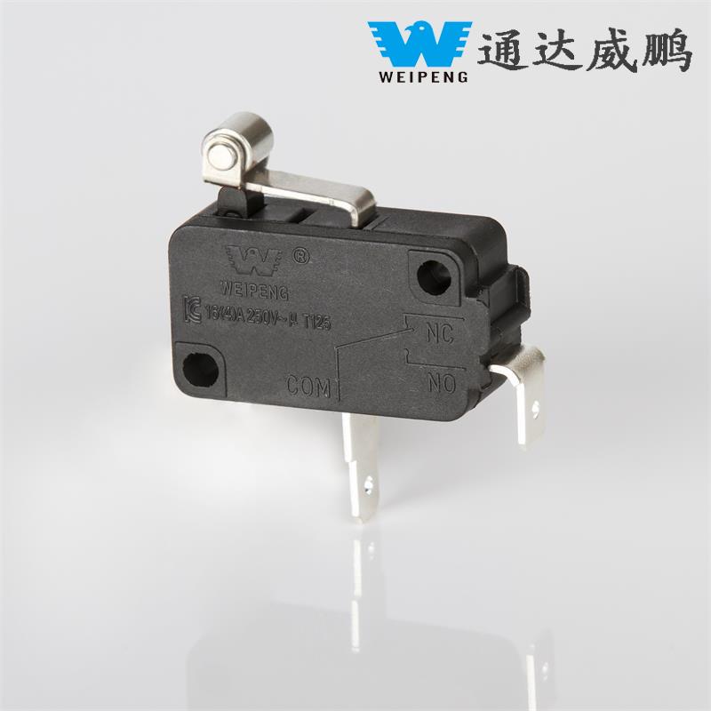 Interruptor de electrodomésticos de rueda corta, microinterruptor negro de 16A