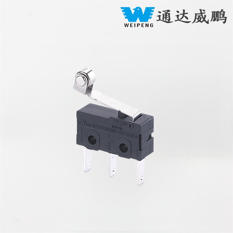 Microinterruptor de 3 pines resistente a altas temperaturas 5A 125V/250V con rodillo para equipos industriales