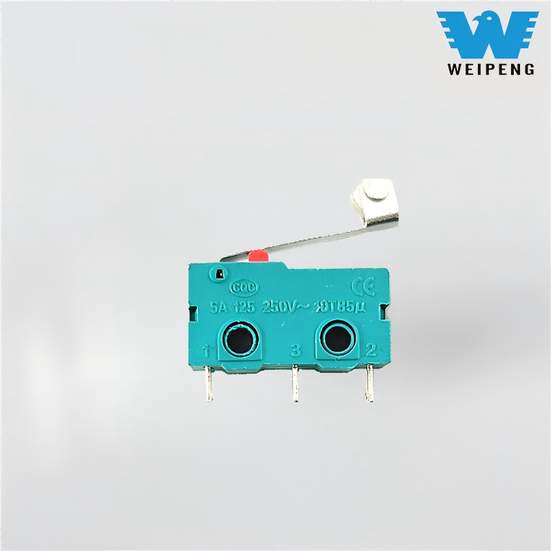 Botón de contacto 5A/125V 250V Microinterruptor de límite de recorrido de tres pines con mango recto