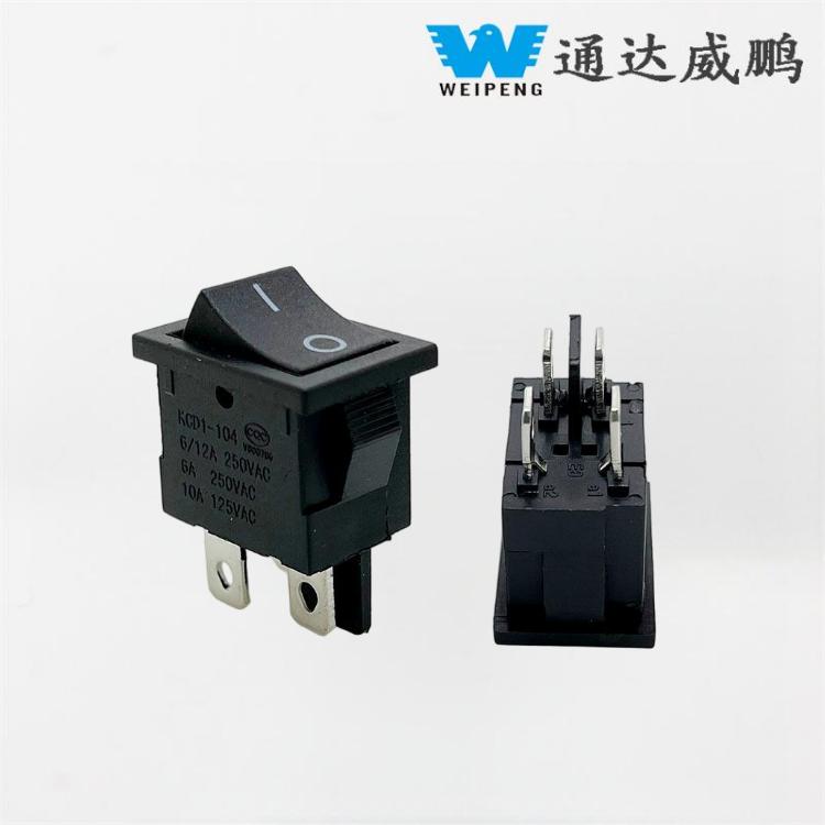 Interruptor tipo barco Kcd1, interruptor basculante de 4 pines y 2 posiciones 15*21