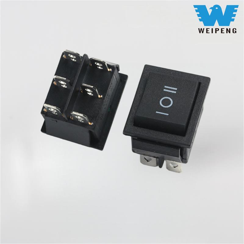 Interruptor basculante negro KCD4 31*25mm 16A 250V
