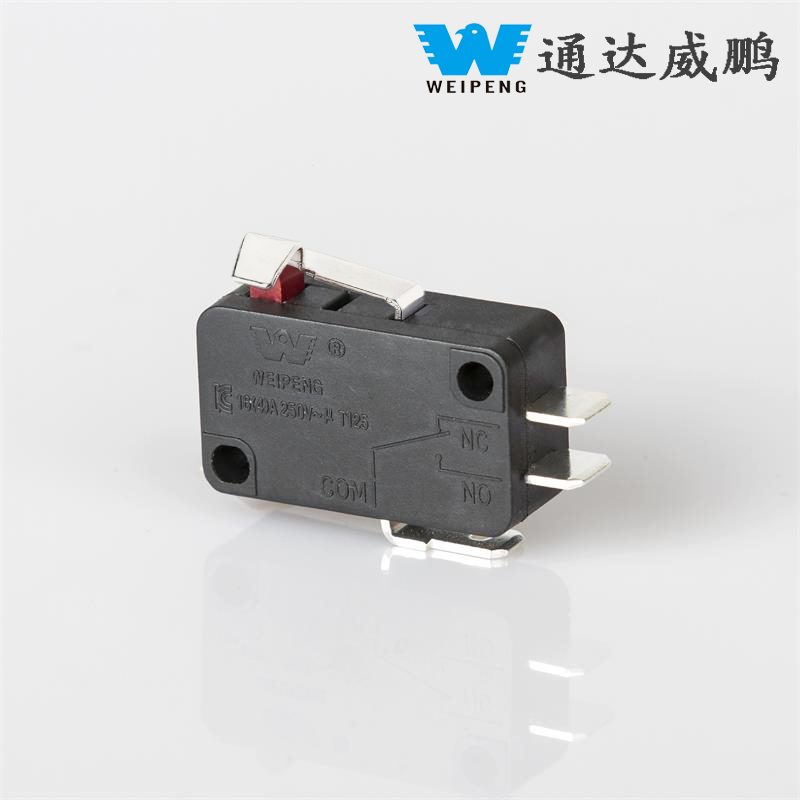 Microinterruptor de electrodoméstico de mango corto de tres pines de corriente grande Kw7