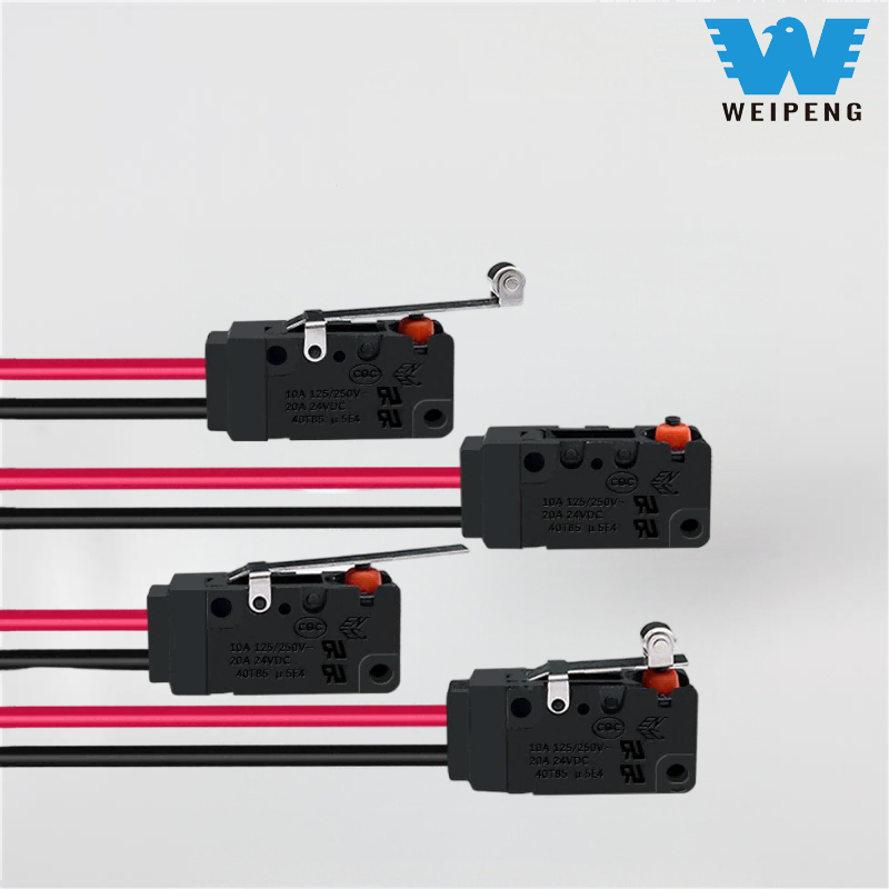 Microinterruptor con mazo de cables, mango ajustable y rodillo