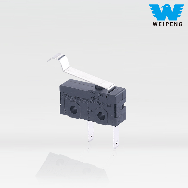 Pequeño microinterruptor de dos pines a prueba de polvo con palanca
