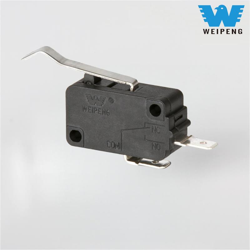 Microinterruptor de calentador de agua normalmente abierto, contacto plateado, mango de dos terminales